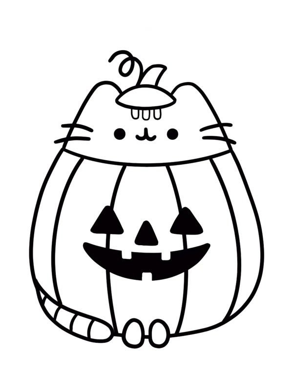 Pusheen Pumpkin Coloring page