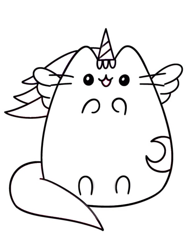 Pusheen Unicorn Coloring page