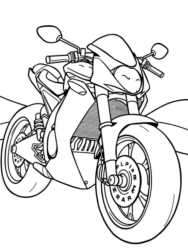 Racing motorcycle Coloring page