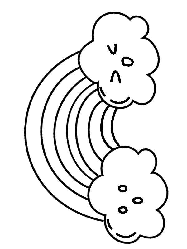 Rainbow Cloud Coloring page