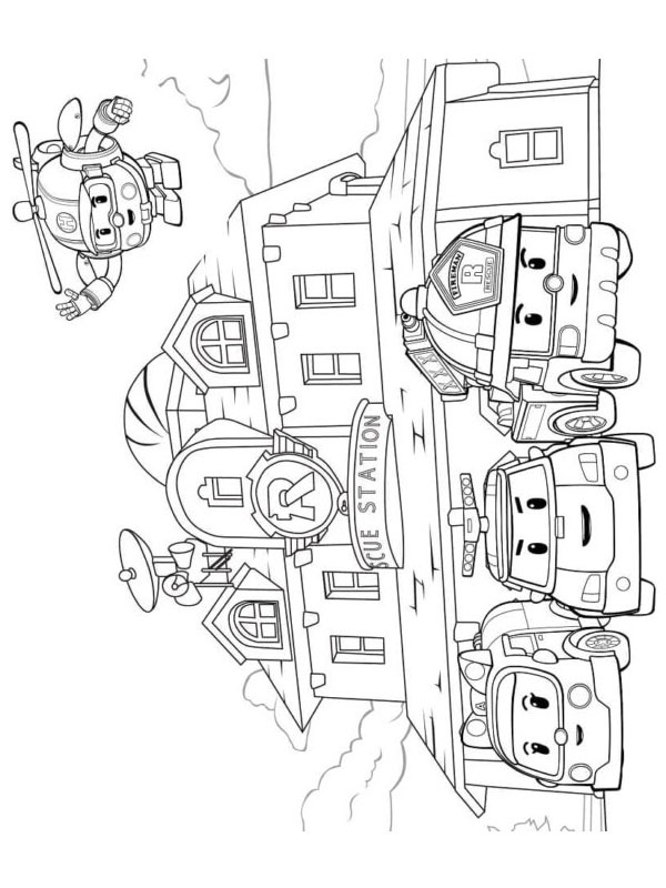 Robocar Poli Headquarters Coloring page