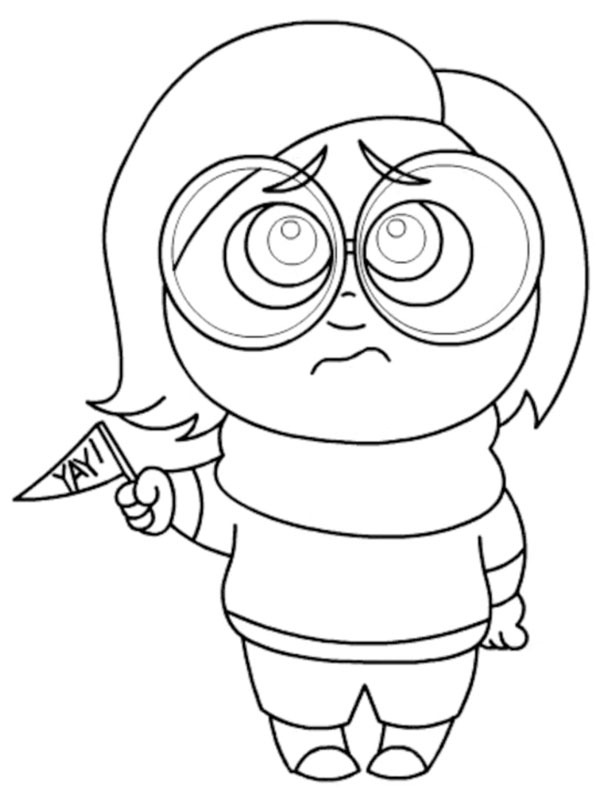 Sadnss (inside out 2) Coloring page