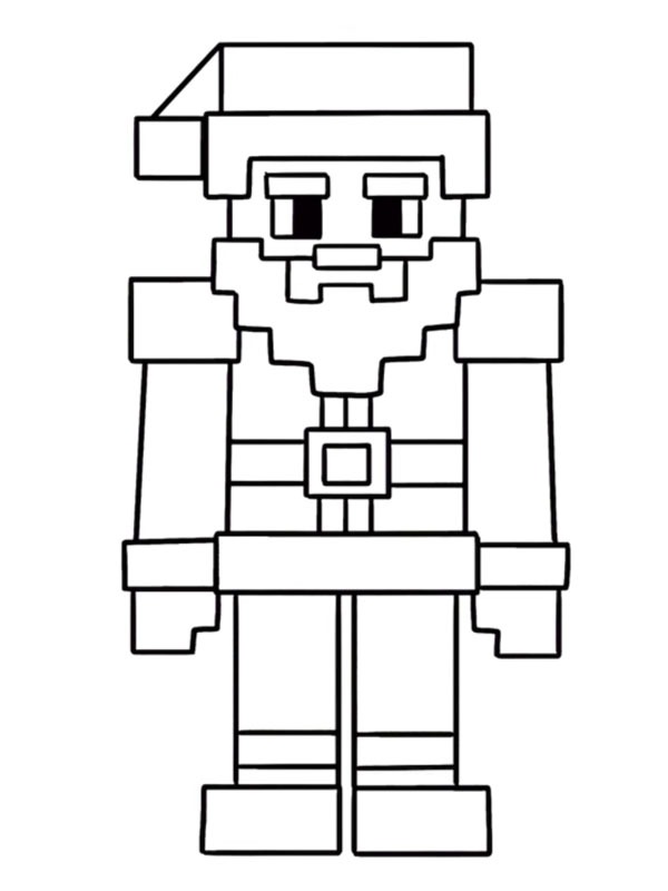 Santa claus Minecraft Coloring page