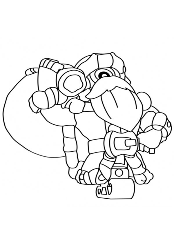 Santa Stu Brawl Stars Coloring page