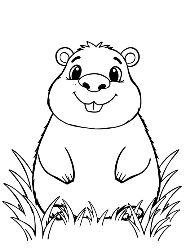 Cute capybara Coloring page