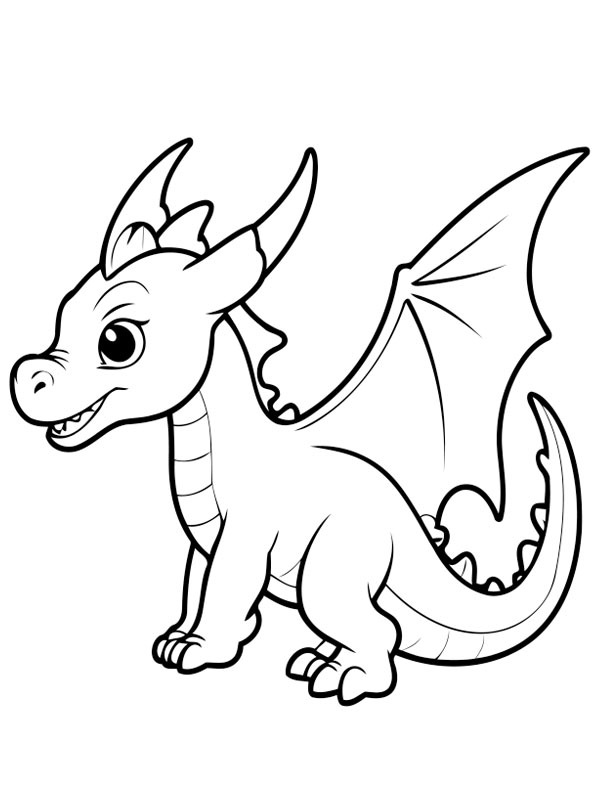 Cute Dragon Coloring page