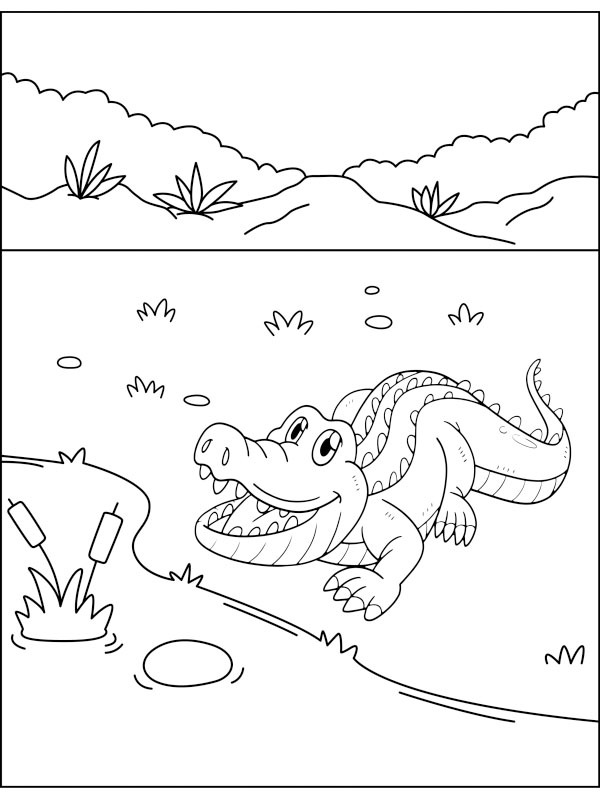 Cute crocodile Coloring page