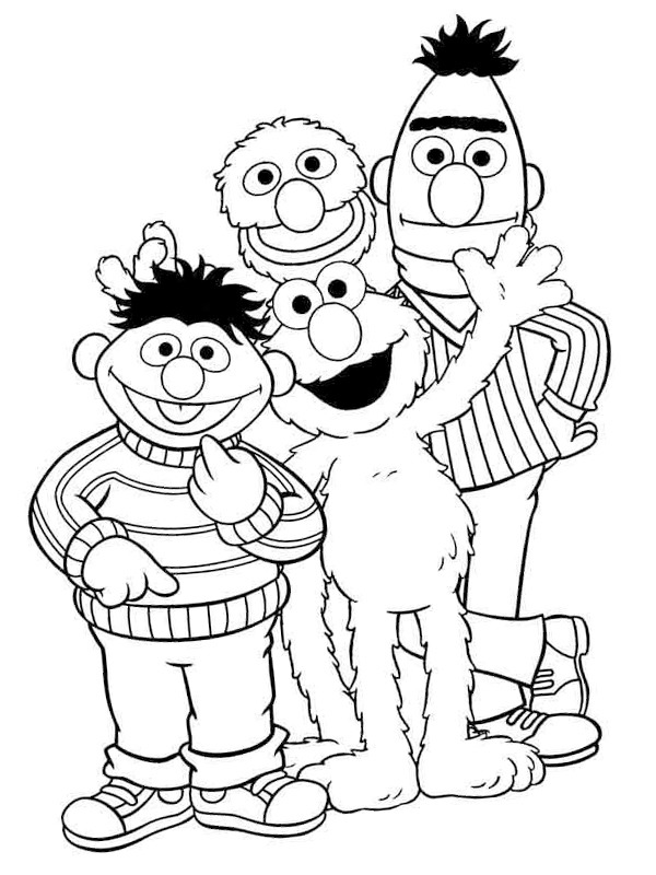 Sesame Street characters Coloring page