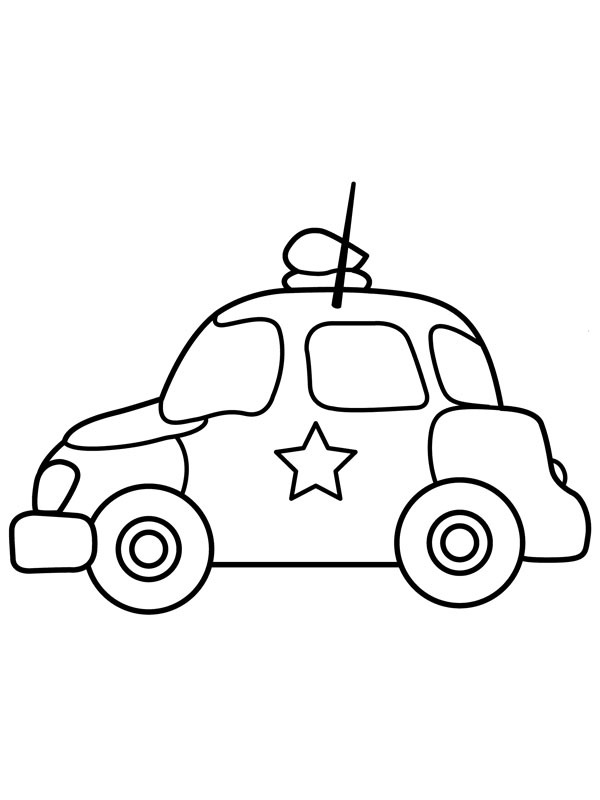 Simple police car Coloring page