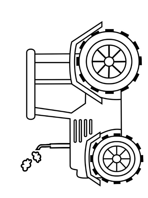 Simple tractor Coloring page