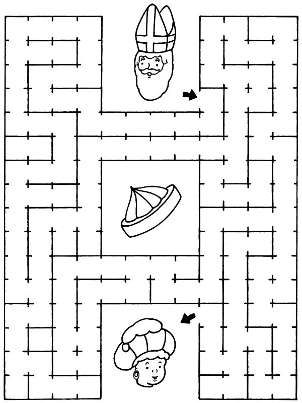 Saint-Nicholas maze Coloring page