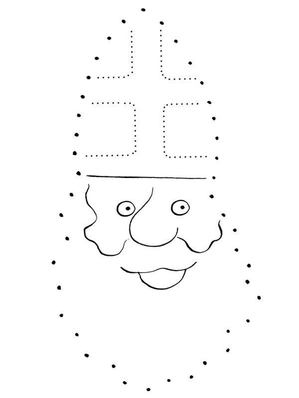 Saint Nicholas from dot to dot Coloring page