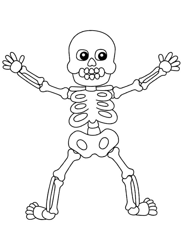 Halloween Human skeleton Coloring page