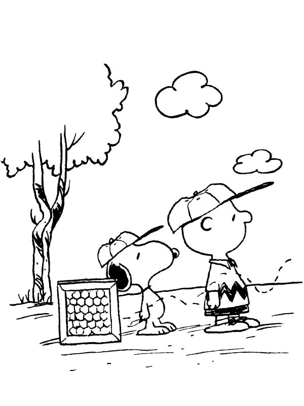Snoopy and Charlie Brown Coloring Page - Funny Coloring Pages