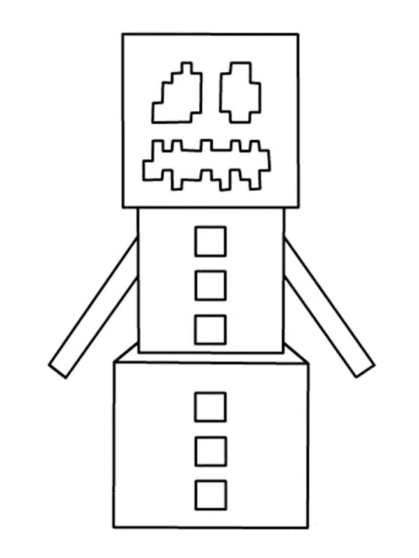 Snow Golem Minecraft Coloring page