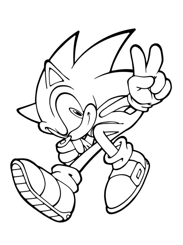 Sonic V-sign Coloring page