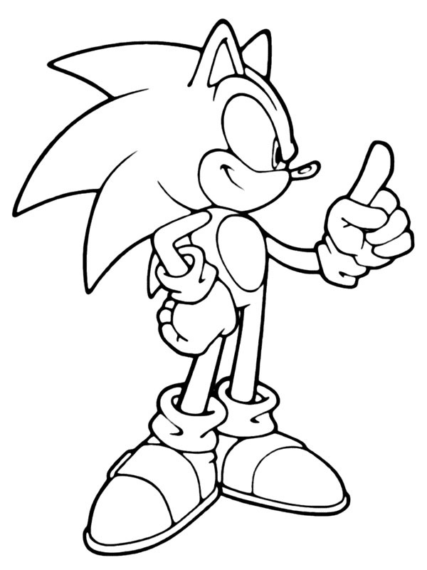 Sonic points finger Coloring Page - Funny Coloring Pages