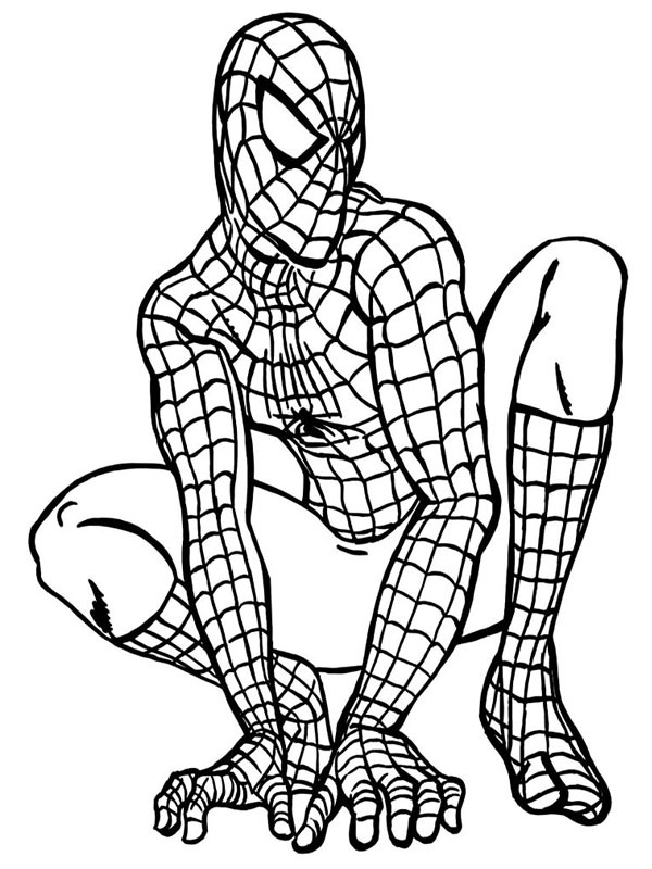 Sitting Spiderman Coloring page