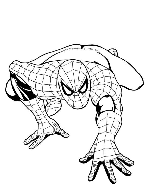 Spiderman crawls Coloring page