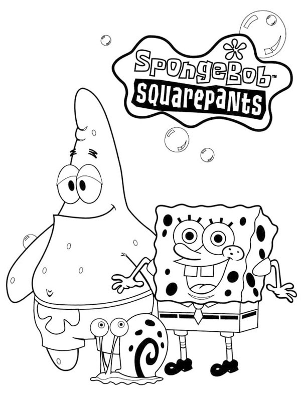 SpongeBob, Patrick Star and Gary the Snail Coloring page