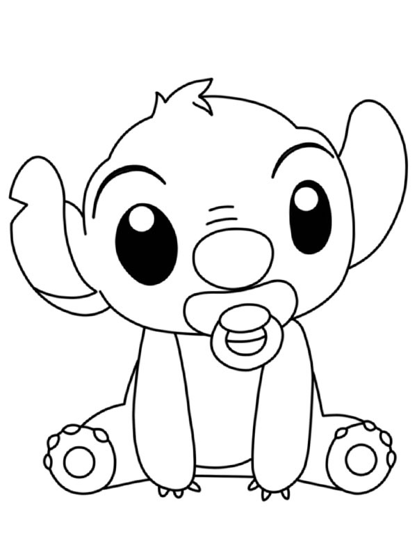 Stitch with pacifier Coloring page