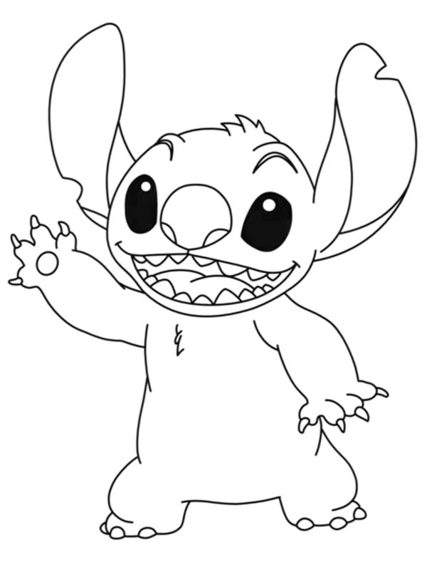 Stitch waves Coloring page