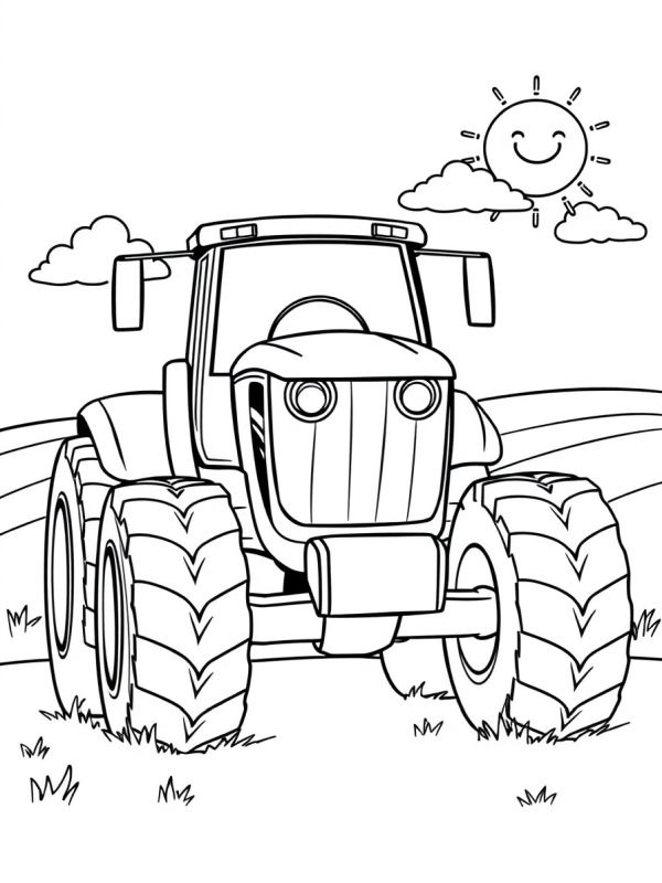 Cool John Deere tractor Coloring page