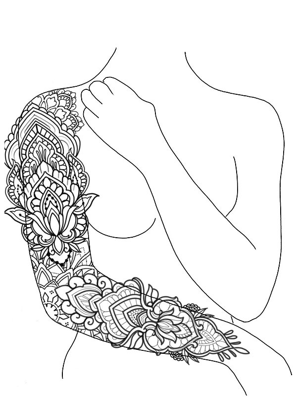 Sleeve tattoo Coloring page