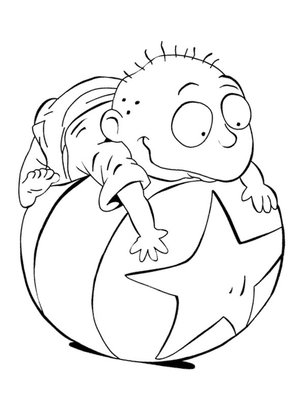 Tommy Pickles plays with a ball Coloring page