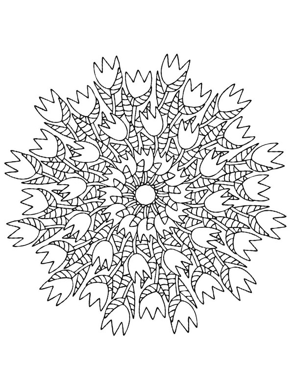 Mandala tulips Coloring page