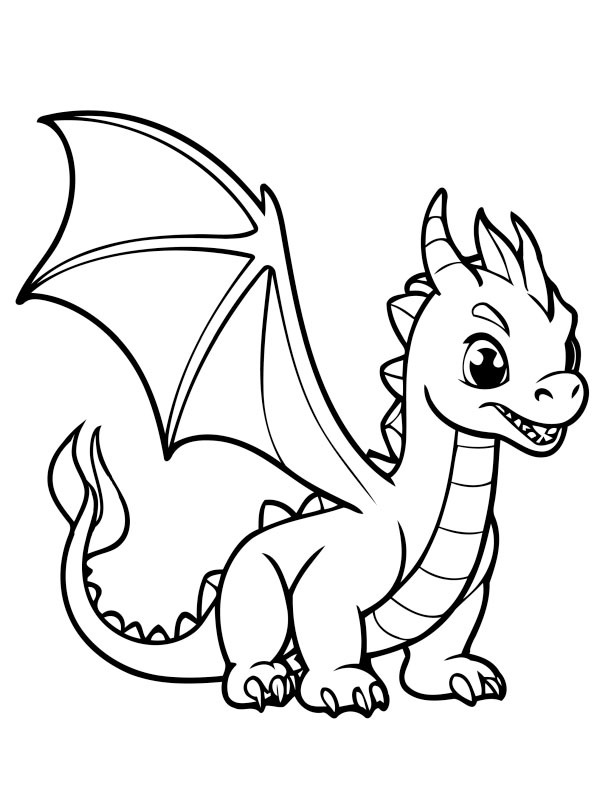 Flying dragon Coloring page