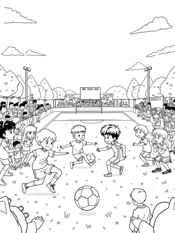 Football stadium Coloring page