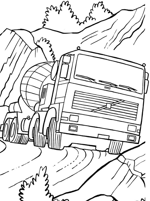 Volvo Concrete Truck Coloring page