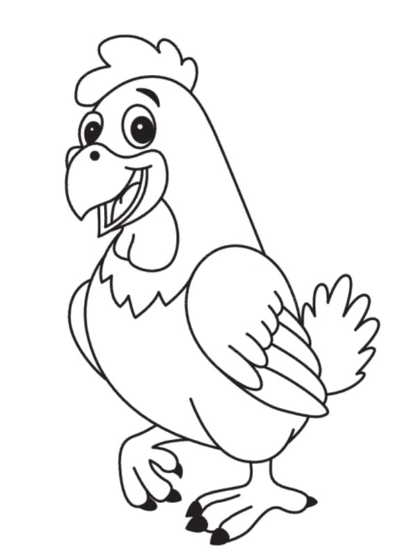 Jolly chicken Coloring page