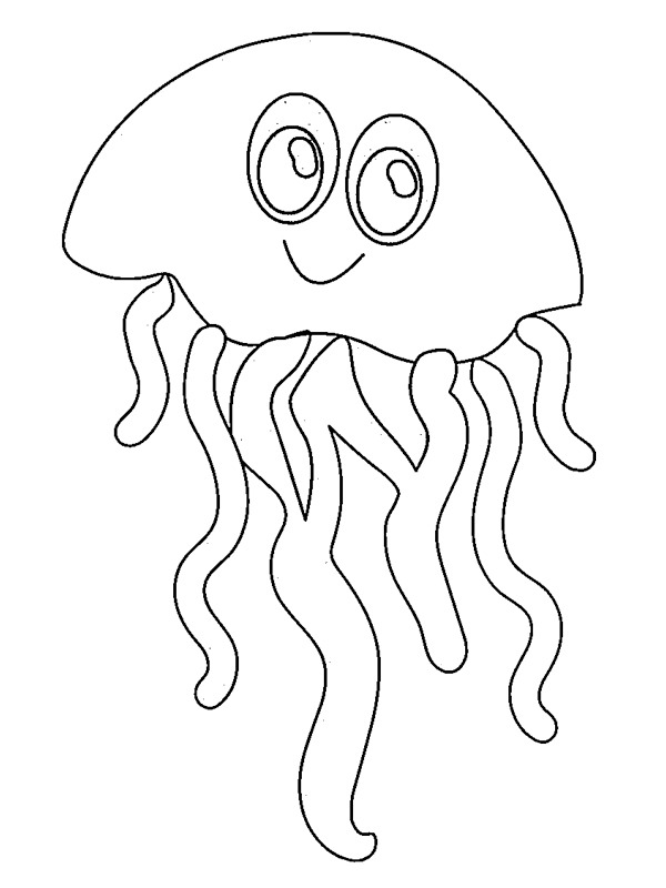 Cheerful jellyfish Coloring page