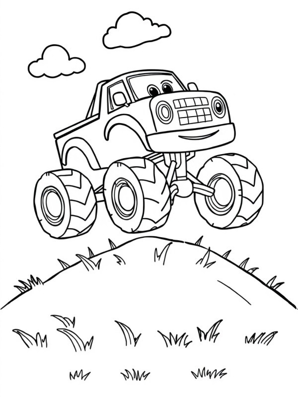 Happy monster truck Coloring page