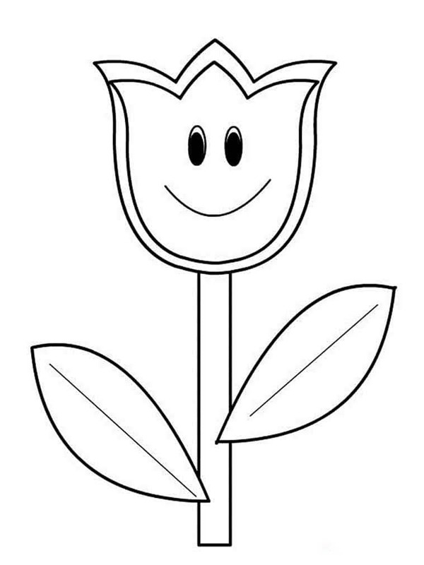 Happy tulip Coloring page