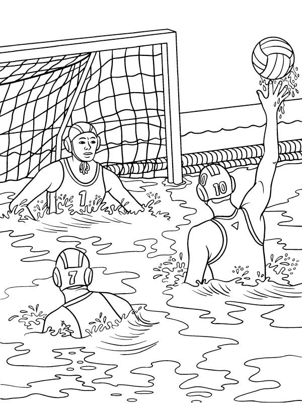 Water polo Coloring Page - Funny Coloring Pages