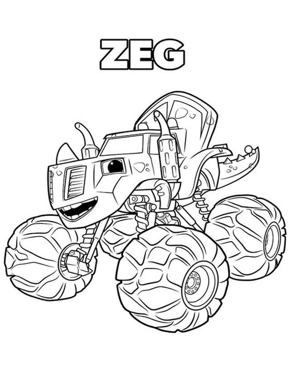 Zeg (Blaze and the monster wheels Coloring page