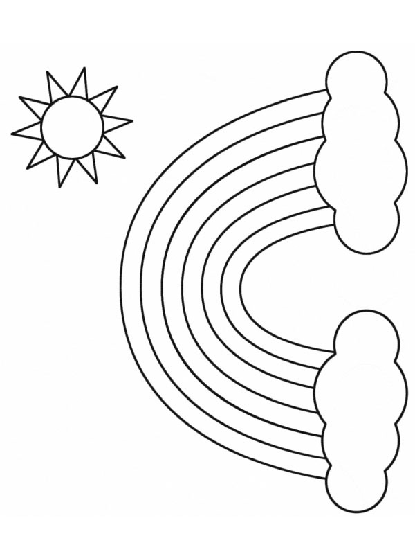 Sun and rainbow Coloring page