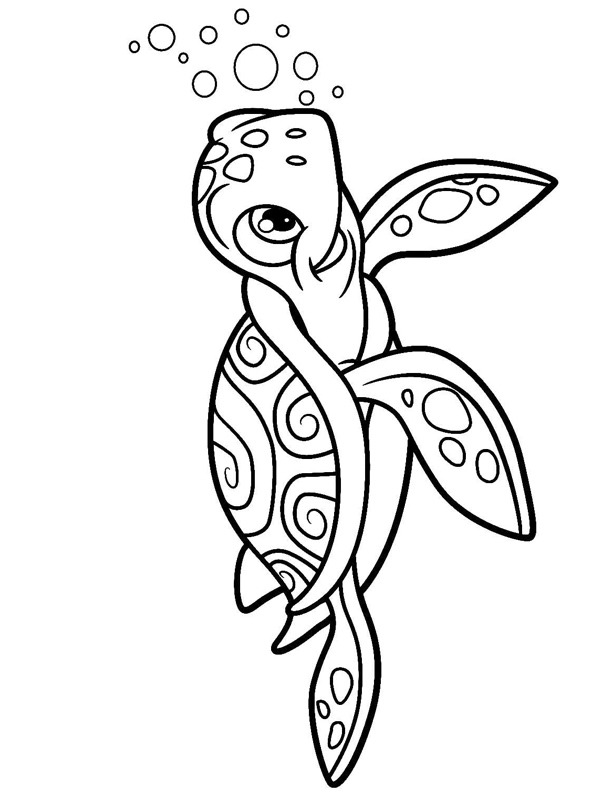 Swimming turtle Coloring page